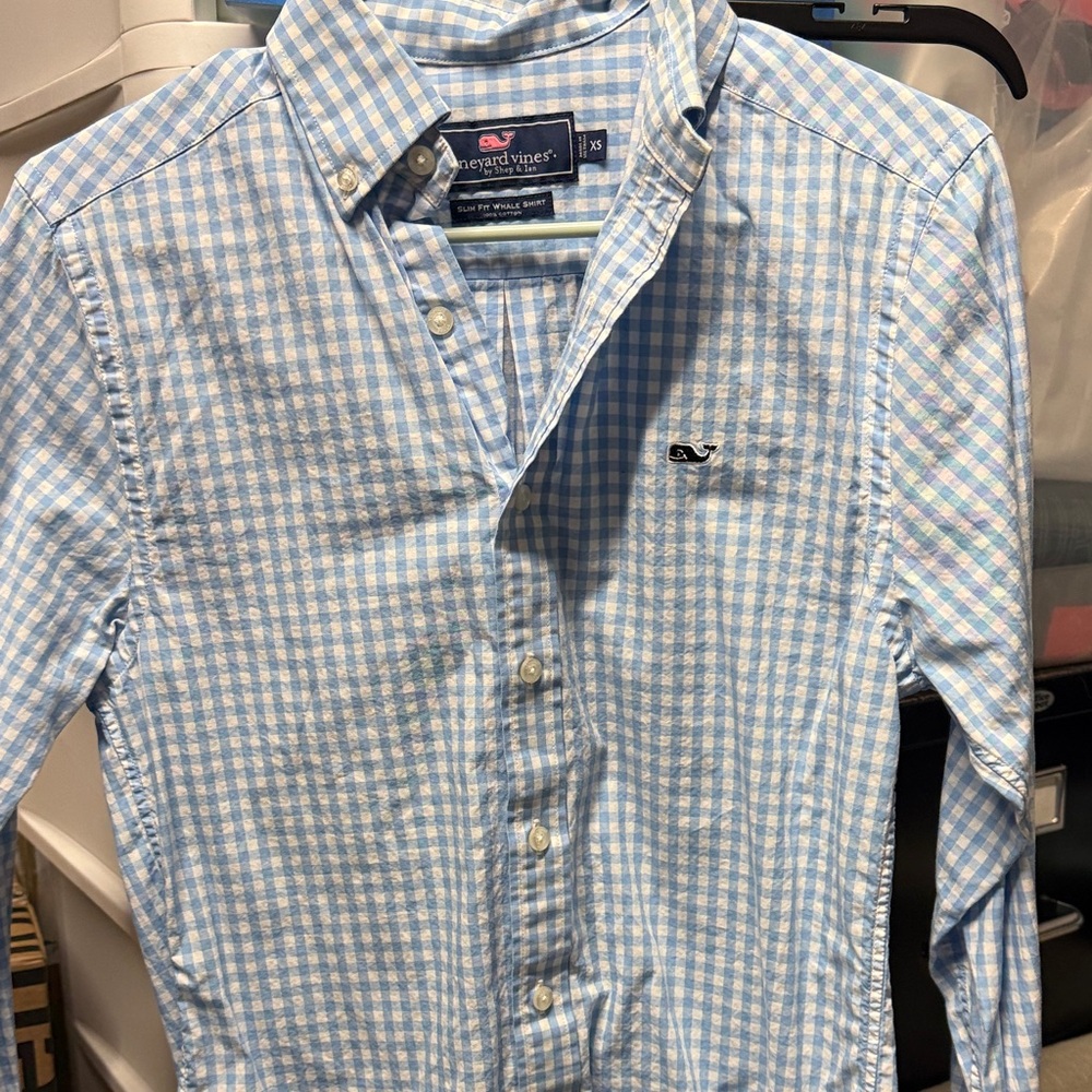 Vineyard Vines Light Blue Gingham Men's Shirt